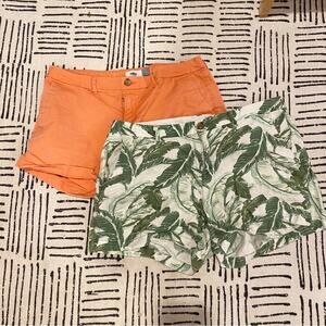 Old Navy Coral and Palm Shorts Bundle Size 10